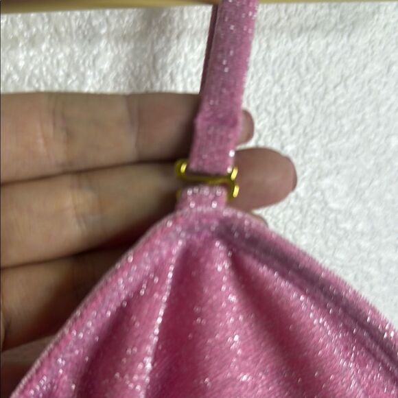 NWT- Betsy Johnson- Barbie Pink Metallic one piece swimsuit - Medium - Picture 5 of 11